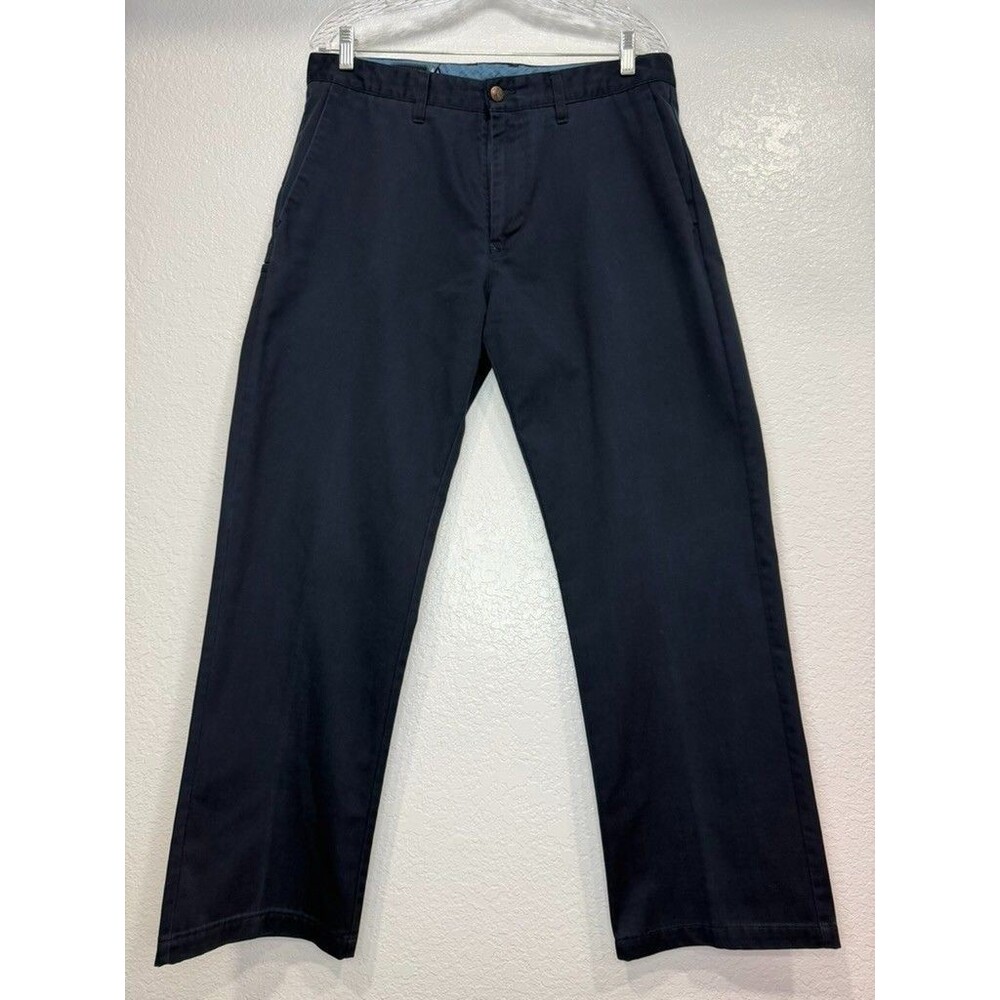 Volcom Men's Pants 34x28.5 Navy Blue Chino Logo 404